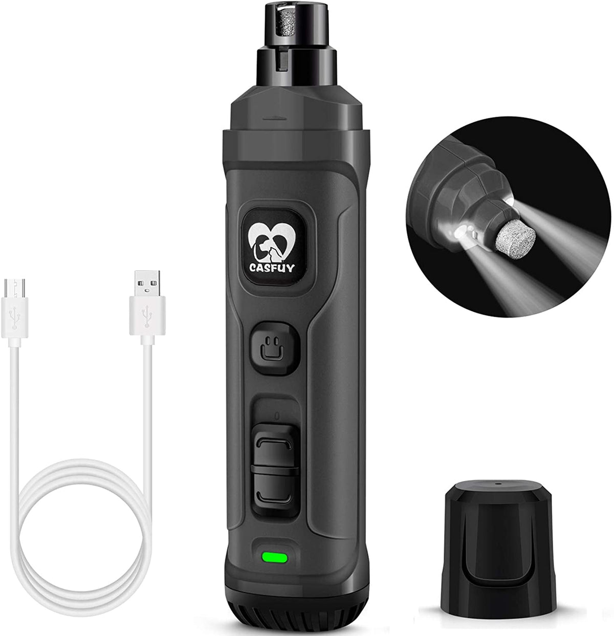 Quiet LED pet nail grinder