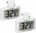 Reptile Hygrometer Thermometer, Digital Amphibian Hygrometer Thermometer with Hook, Temperature Humidity Meter Gauge for Reptile Tanks, Terrariums, Vivarium, LCD Display (2 Packs)