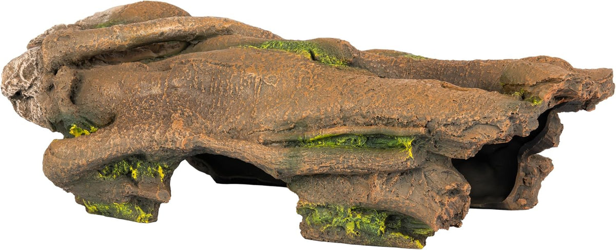 Lizard, Snake or Reptile Hide. Large Hollow Log for Terrarium. Bearded Dragon or Gecko Tank Accessories. Natural Looking Basking Platform, Axolotl, Python Hideout. (Xl-Version 2)