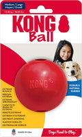 Ball with Hole, Natural Rubber Fetch Toy, Red, for Large/Medium Dogs