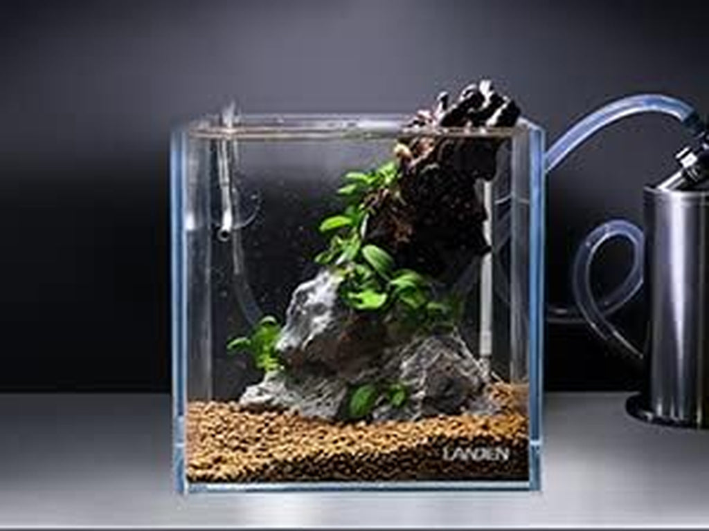 Aquarium Cube 3.7 Gallon Ultra Clear Glass Rimless Fish Tank 25C