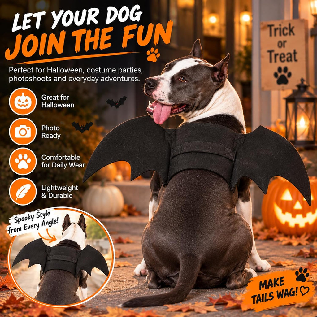 Dog Bat Wings Costume L, Dog Bat Costume for Halloween Cosplay Party