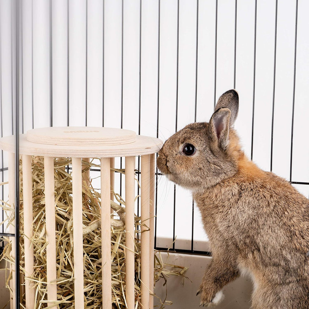 Rabbit Hay Feeder Wooden Food Feeding Rack Easy to Fill