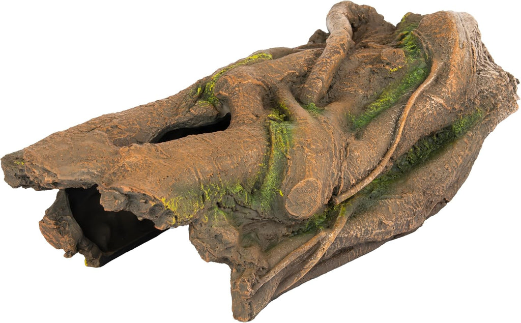 Lizard, Snake or Reptile Hide. Large Hollow Log for Terrarium. Bearded Dragon or Gecko Tank Accessories. Natural Looking Basking Platform, Axolotl, Python Hideout. (Xl-Version 2)