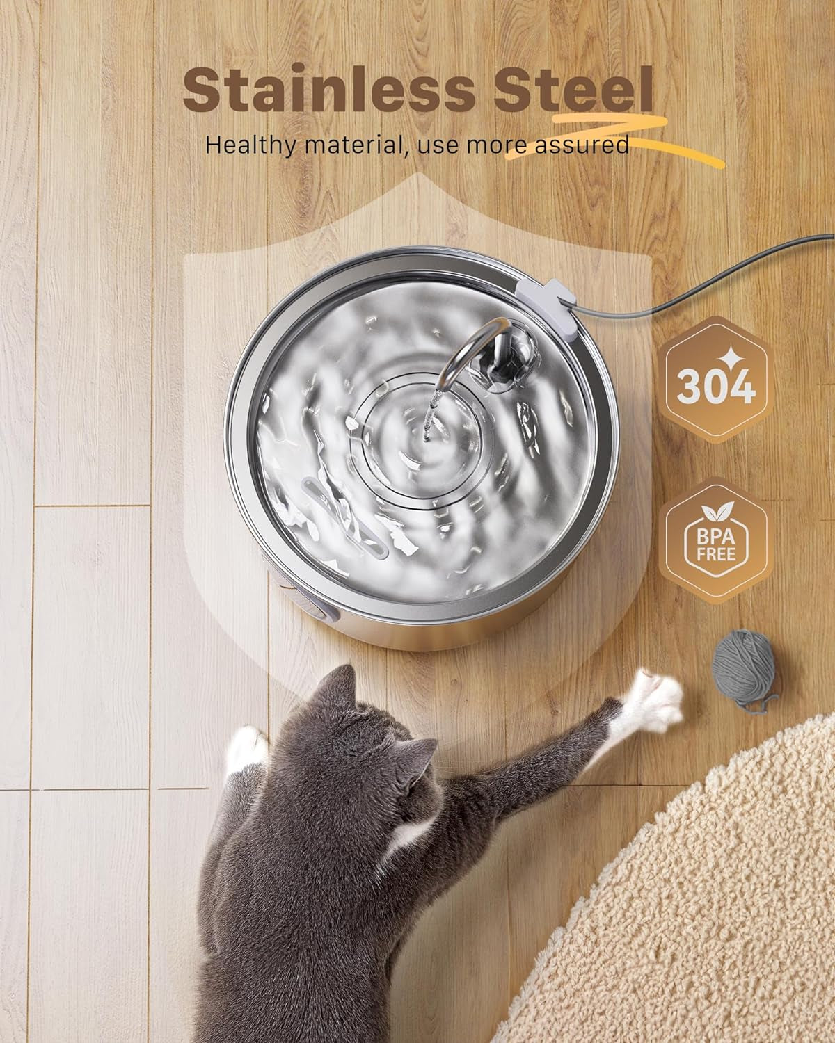 Cat Water Fountain Stainless Steel: Cat Fountain for Drinking