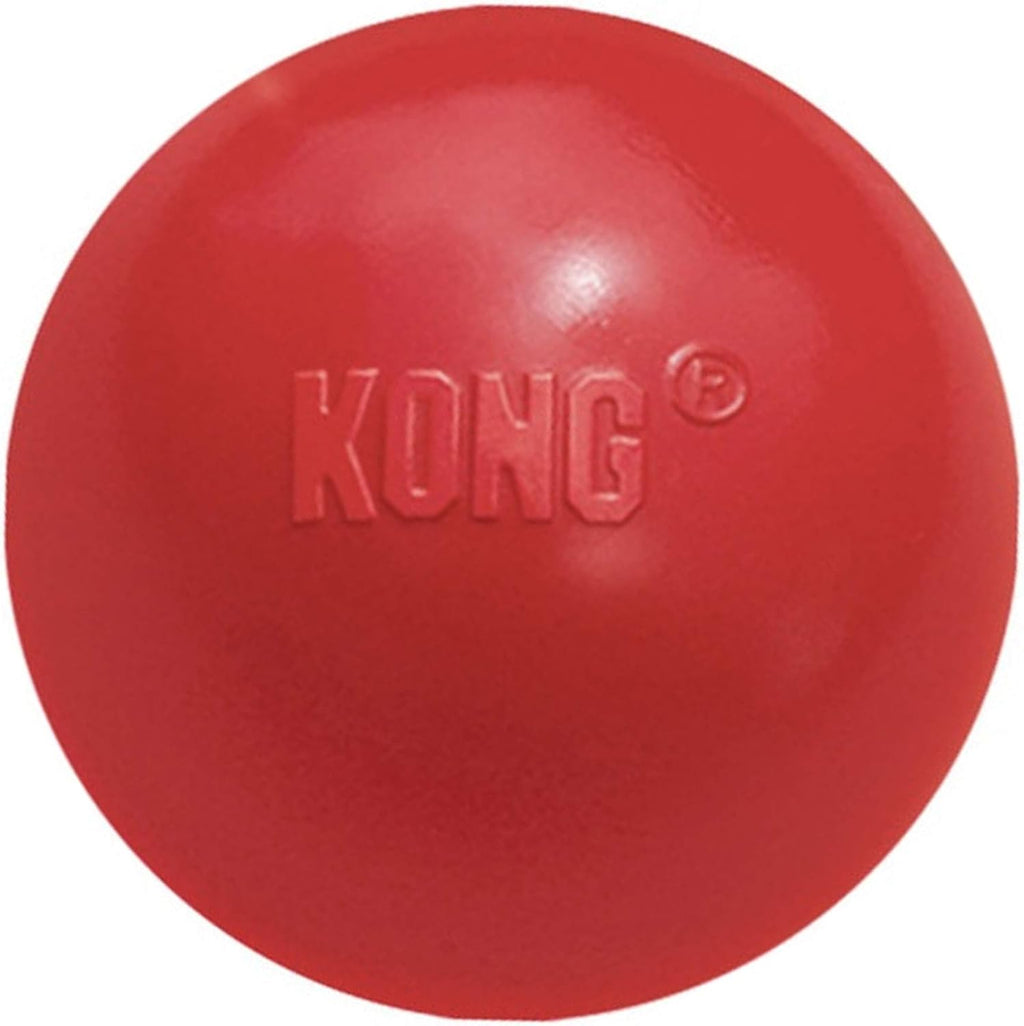Ball with Hole, Natural Rubber Fetch Toy, Red, for Large/Medium Dogs