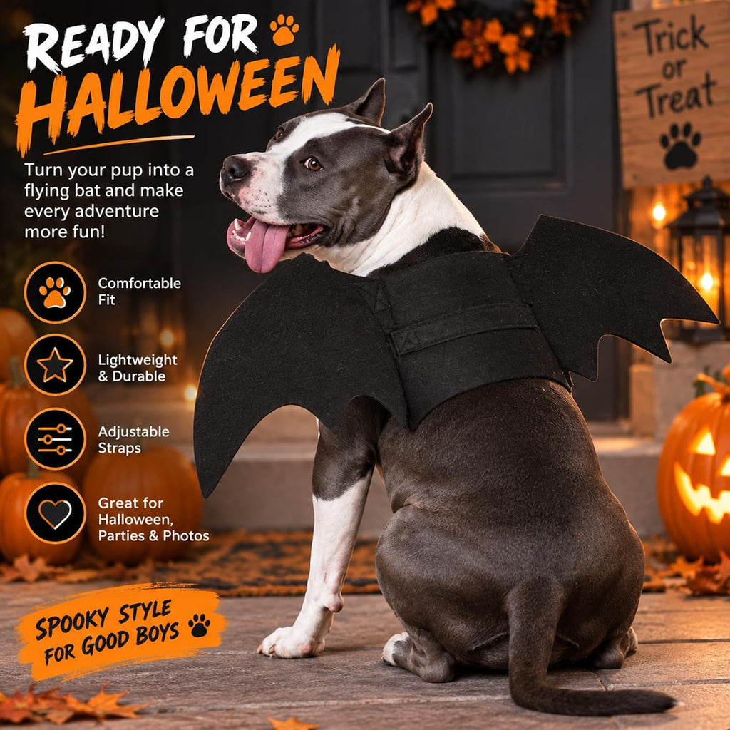 Dog Bat Wings Costume L, Dog Bat Costume for Halloween Cosplay Party