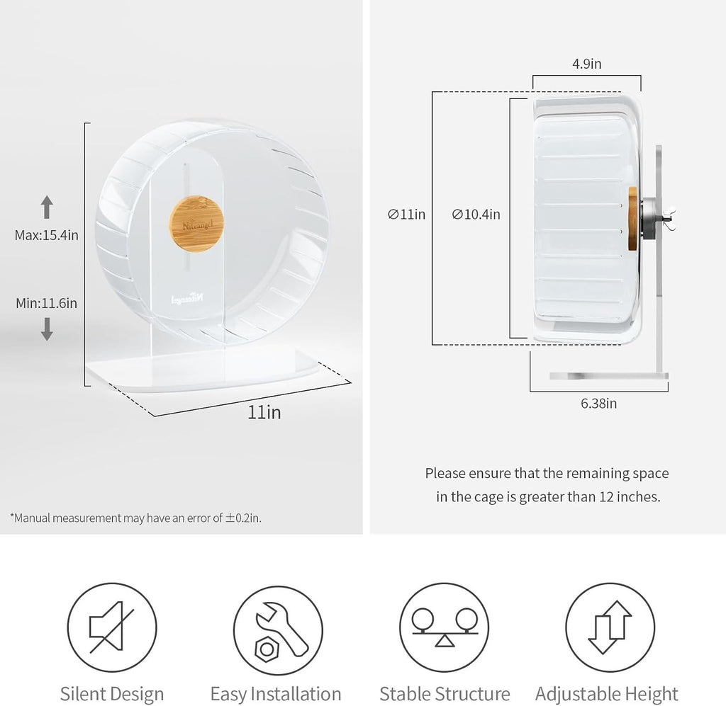 Super-Silent Hamster Exercise Wheels: Quiet 11 Inch Running Wheel