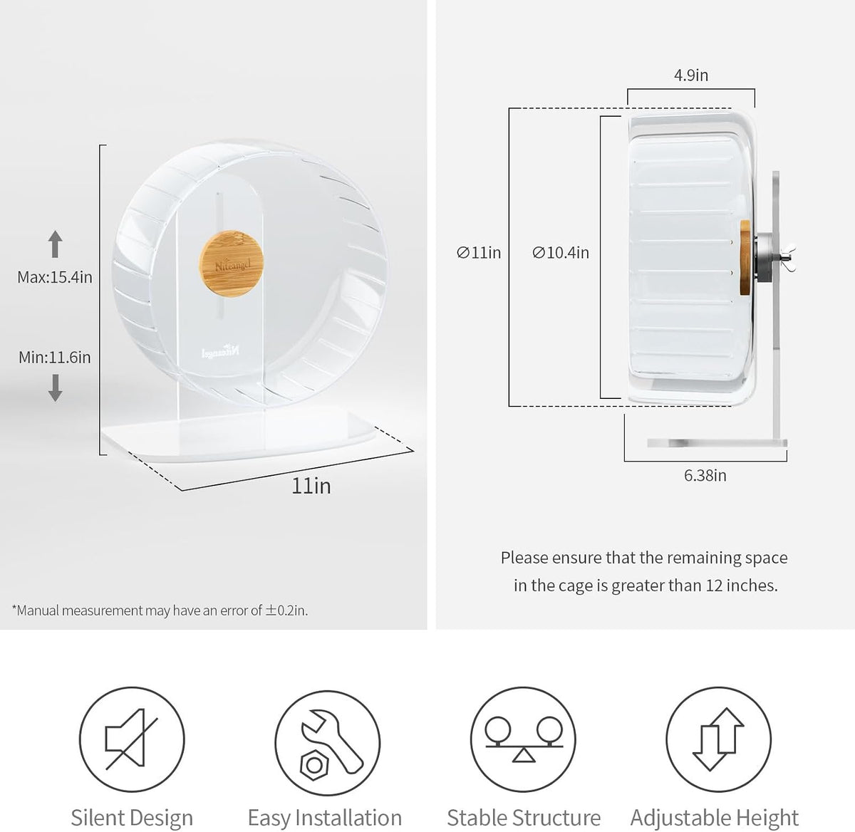 Super-Silent Hamster Exercise Wheels: Quiet 11 Inch Running Wheel