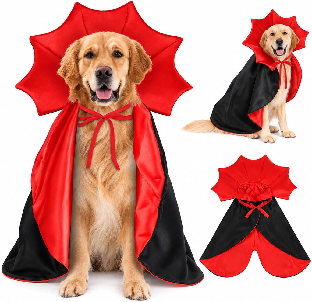 Halloween Dog Cat Costume Vampire Devil Cape for M or L Adjustable Cloak