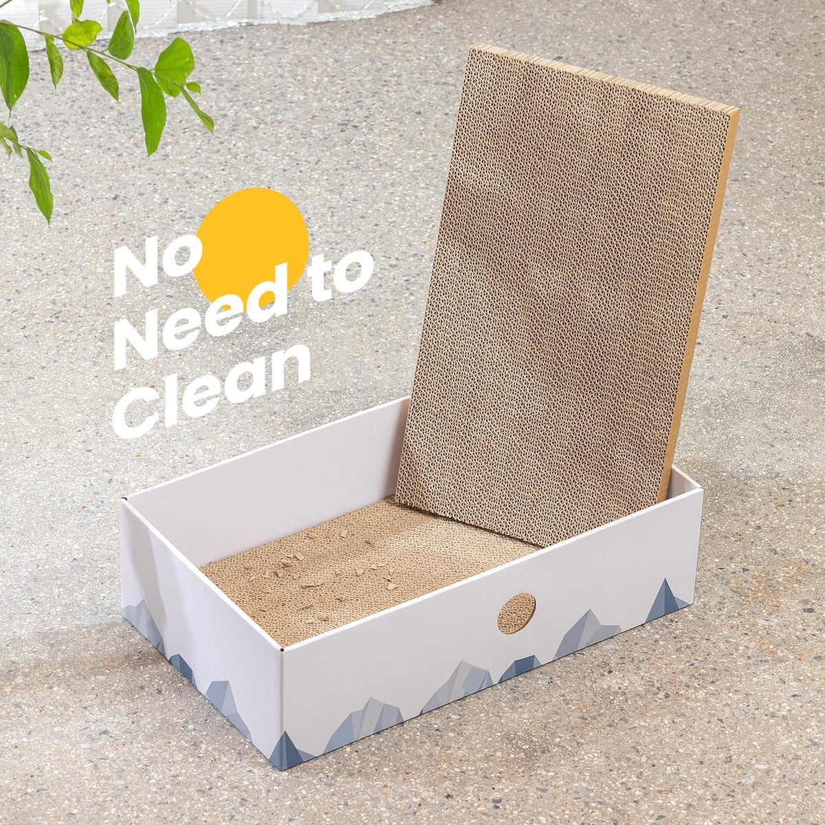 Cat Scratcher Box, Cardboard Pad, Bed for Indoor Cats, White