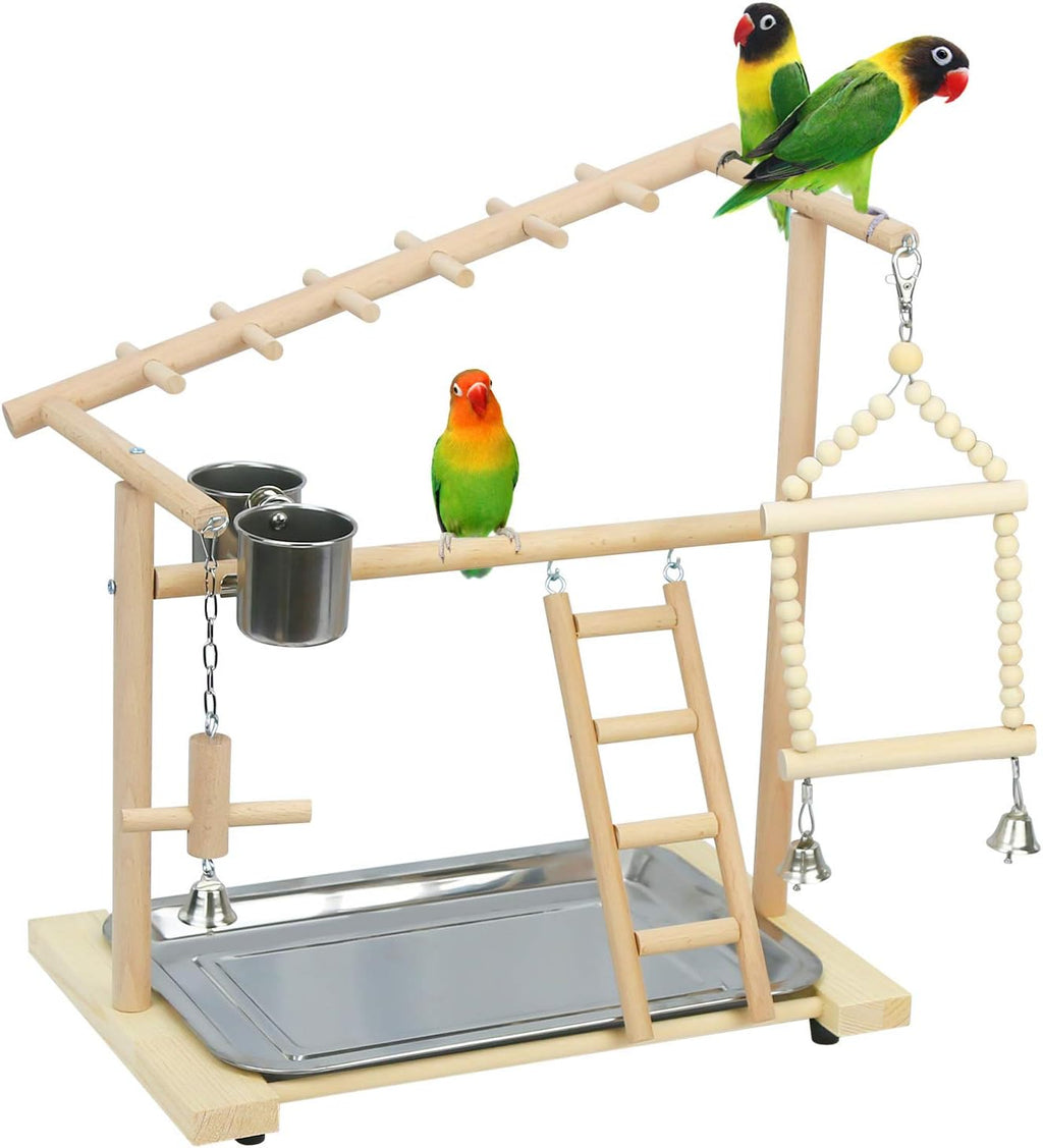 Parrot Playstand Bird Playground Wood Perch Stand